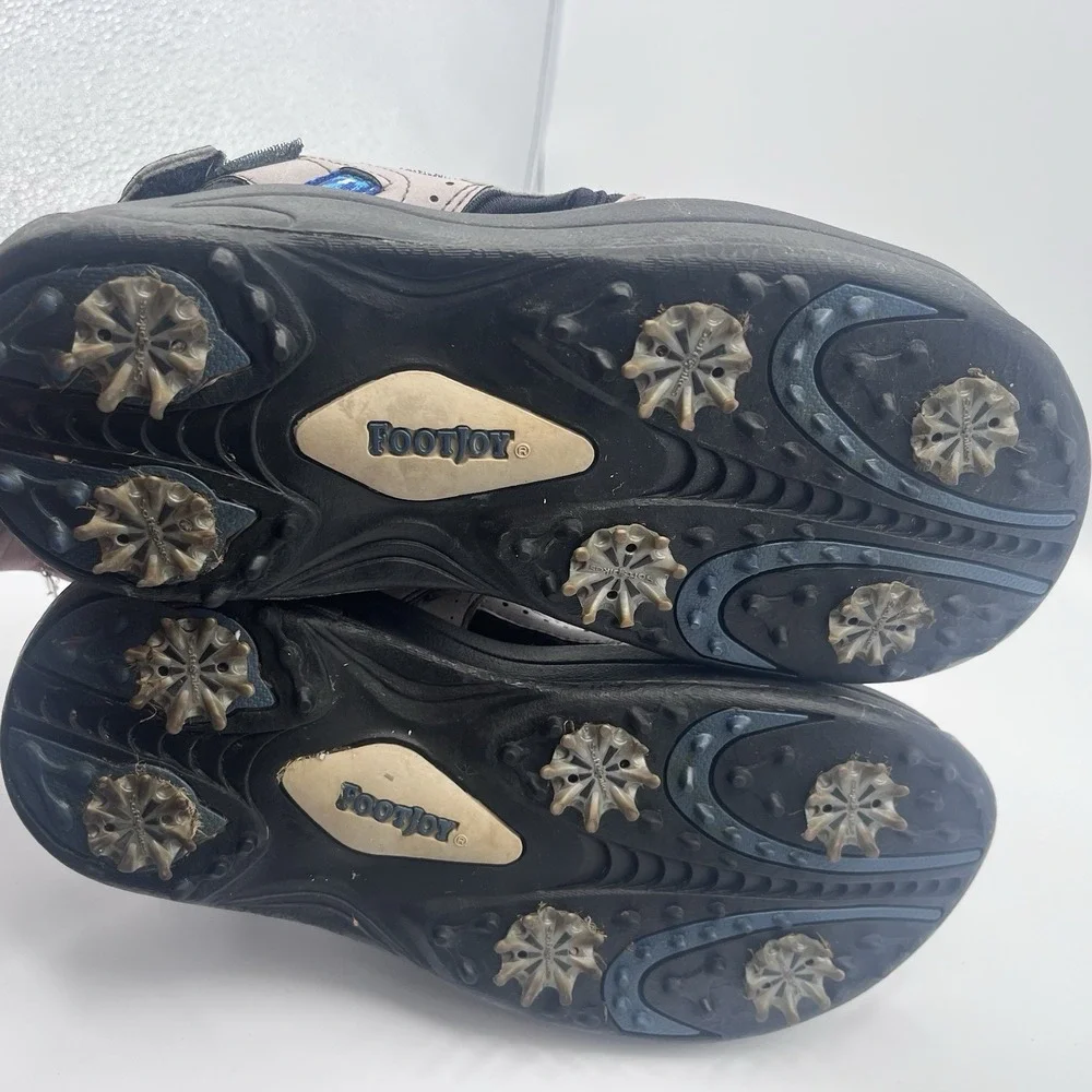 FootJoy Men's Golf Sandals Size 8M 48443 Gray Black‎ Blue Adjustable Spikes